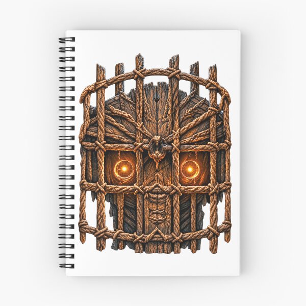 Item preview, Glowing Eyes Behind a Rope-Bound Wooden Cage designed and sold by JUTElCONIC.
