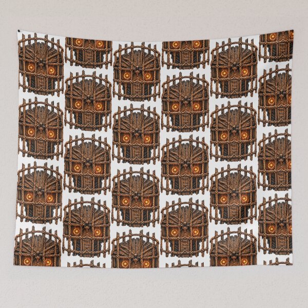 Item preview, Glowing Eyes Behind a Rope-Bound Wooden Cage designed and sold by JUTElCONIC.