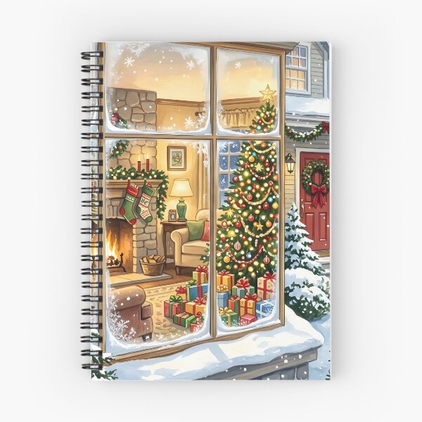 Item preview, Snowy Window View of a Cozy Christmas Home designed and sold by Sybille-Yates.