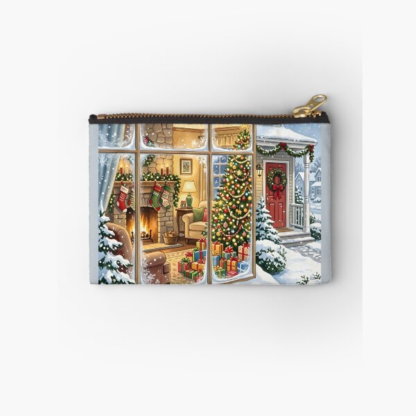 Item preview, Snowy Window View of a Cozy Christmas Home designed and sold by Sybille-Yates.