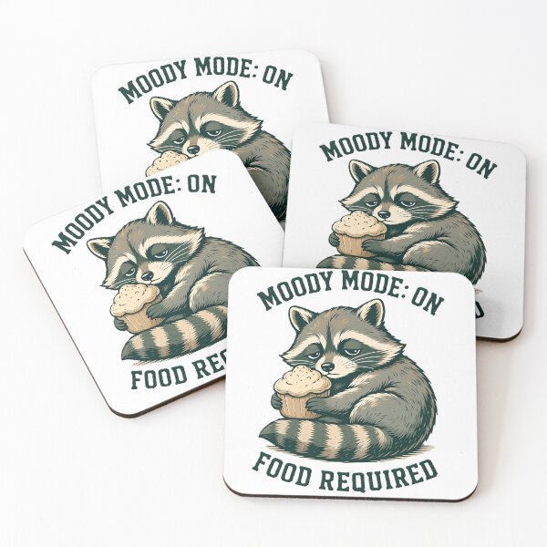 Item preview, Moody Mode On — Food Required Cute Grumpy Raccoon Design designed and sold by GeorgyCrafts.