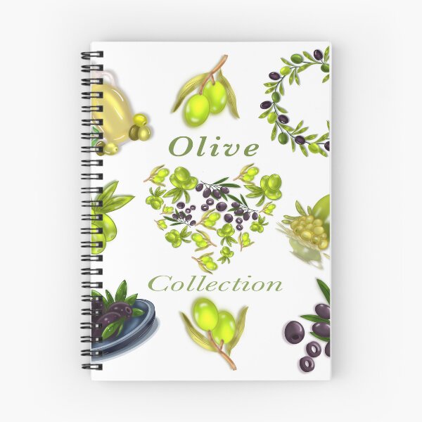 Item preview, illustration-stickers in Mediterranean style: olive oil, olives, olive branch and green flowers designed and sold by artblonska.
