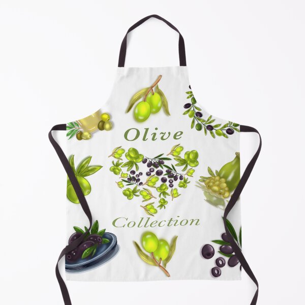 Item preview, illustration-stickers in Mediterranean style: olive oil, olives, olive branch and green flowers designed and sold by artblonska.