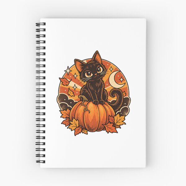 Item preview, Cute Black Cat & Pumpkin – Moonlit Fall Halloween Design designed and sold by Apex Designs.