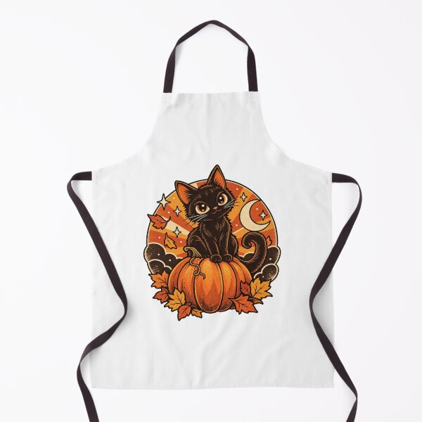 Item preview, Cute Black Cat & Pumpkin – Moonlit Fall Halloween Design designed and sold by Apex Designs.