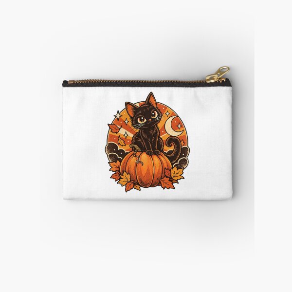 Item preview, Cute Black Cat & Pumpkin – Moonlit Fall Halloween Design designed and sold by Apex Designs.