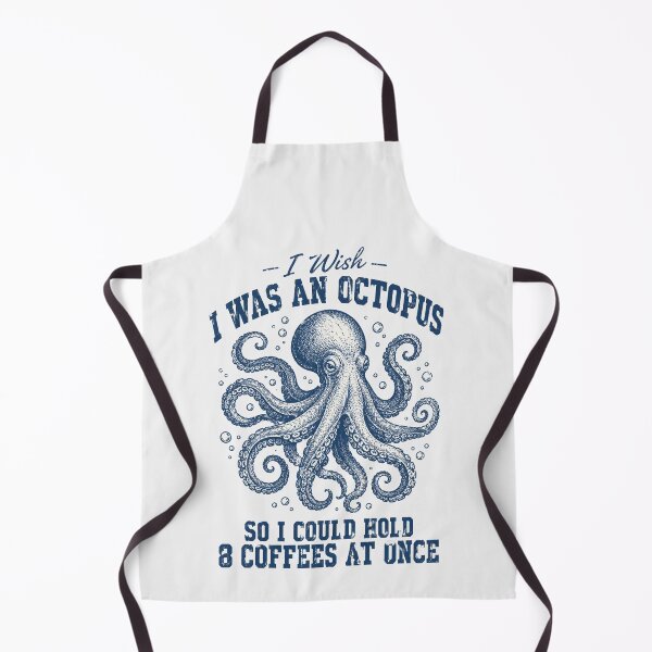 Item preview, I Wish I Was an Octopus So I Could Hold 8 Coffees Funny Vintage Octopus Coffee Lover Design designed and sold by Yellowriversss.