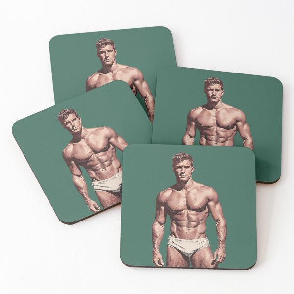 Item preview, Vintage Handsome Muscular Man in White Speedos designed and sold by gayishdesign.