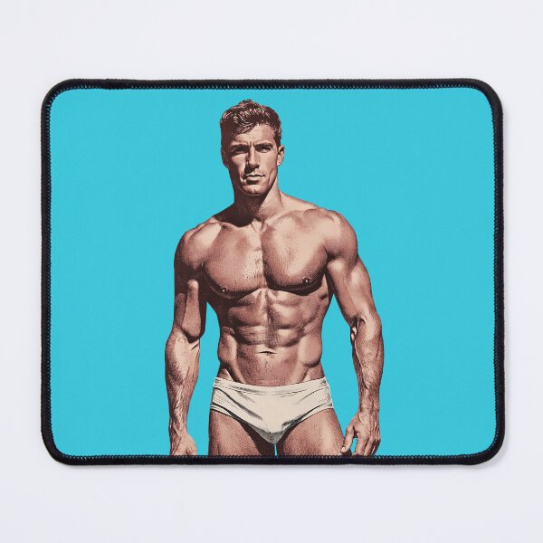 Item preview, Vintage Handsome Muscular Man in White Speedos designed and sold by gayishdesign.