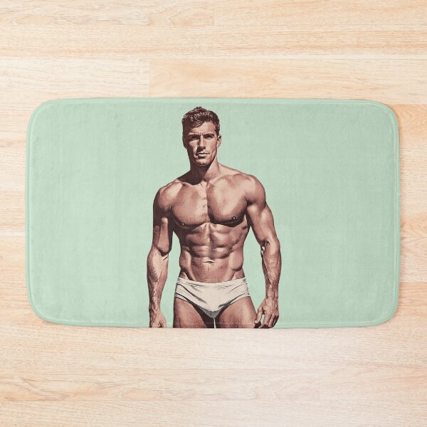 Item preview, Vintage Handsome Muscular Man in White Speedos designed and sold by gayishdesign.