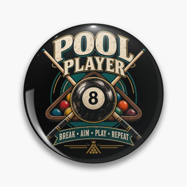 Item preview, Pool Player Break Aim Play Repeat, billiards lover gift   designed and sold by MalwasBasket.