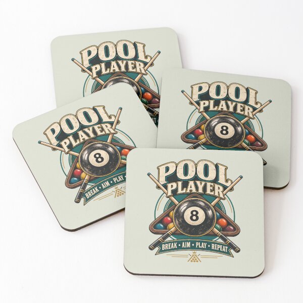 Item preview, Pool Player Break Aim Play Repeat, billiards lover gift   designed and sold by MalwasBasket.