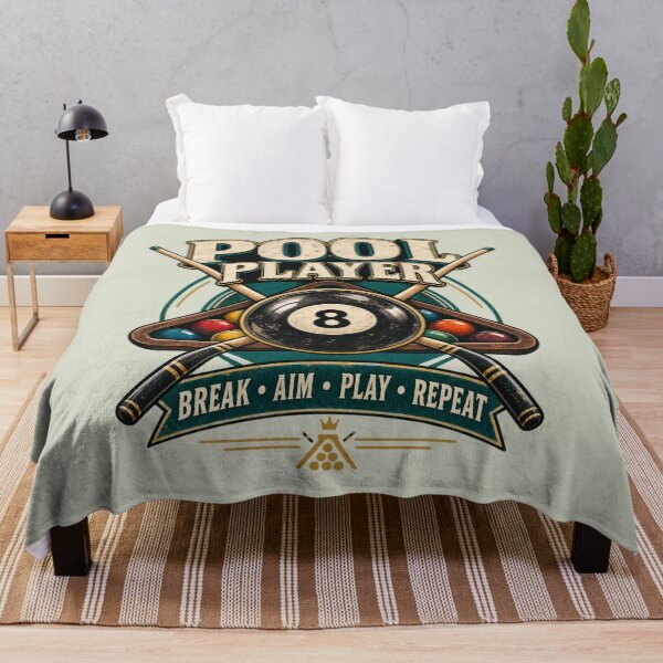 Item preview, Pool Player Break Aim Play Repeat, billiards lover gift   designed and sold by MalwasBasket.