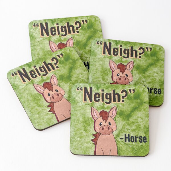 Item preview, "Neigh?" - Funny Horse Quote Pop Art Print designed and sold by 716ArtStudio.