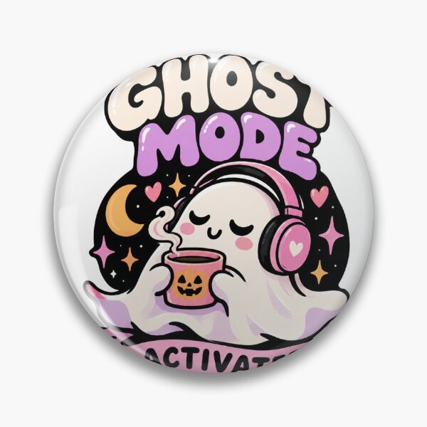 Item preview, Cute Ghost Mode Activated Halloween Sticker designed and sold by tompod.