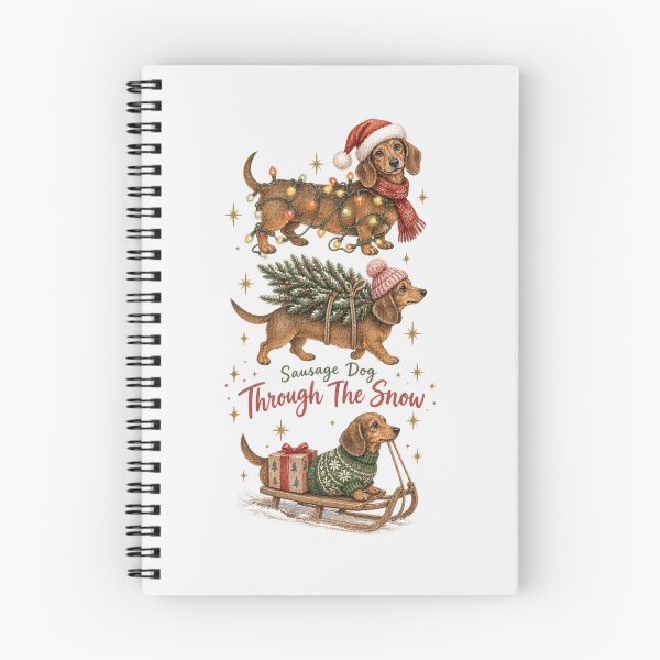 Item preview, Sausage Dog Through The Snow Cute Weenie Dog Dachshund Christmas Watercolor Illustration designed and sold by Yellowriversss.