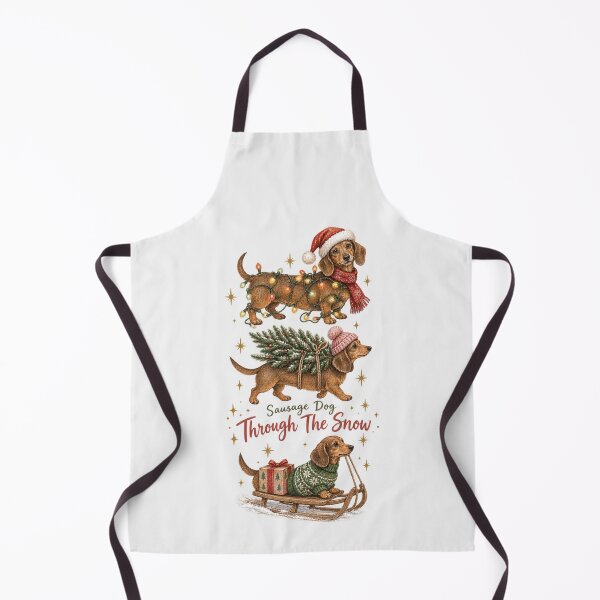 Item preview, Sausage Dog Through The Snow Cute Weenie Dog Dachshund Christmas Watercolor Illustration designed and sold by Yellowriversss.