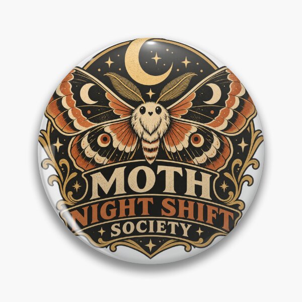 Item preview, Retro Moth Night Shift Society Graphic designed and sold by BadMary.
