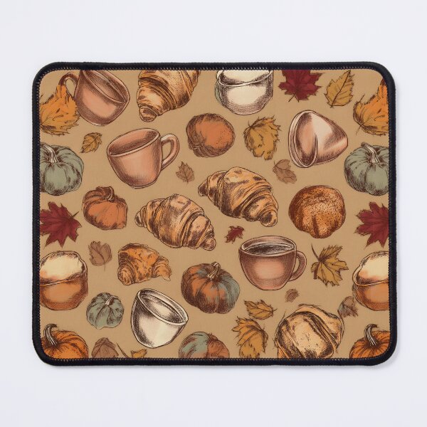 Item preview, Autumn Café Collage – Croissants, Coffee and Falling Leaves designed and sold by ViktoriaARose.