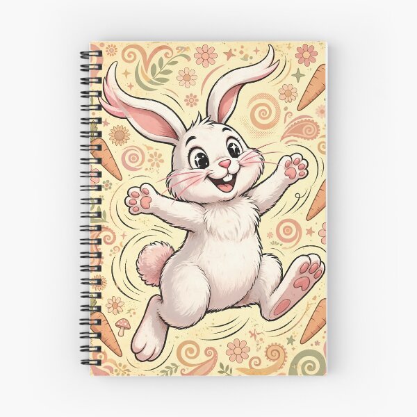 Item preview, Vintage Kawaii Leaping Bunny With Carrots designed and sold by Pure Craft.