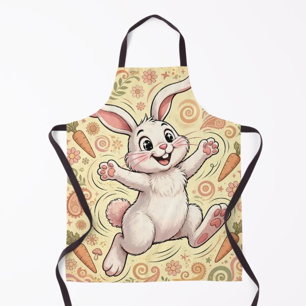 Item preview, Vintage Kawaii Leaping Bunny With Carrots designed and sold by Pure Craft.