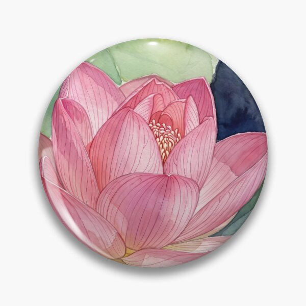 Item preview, Pink Lotus in Full Bloom —  Botanical  designed and sold by M.ALK.Watercolor.