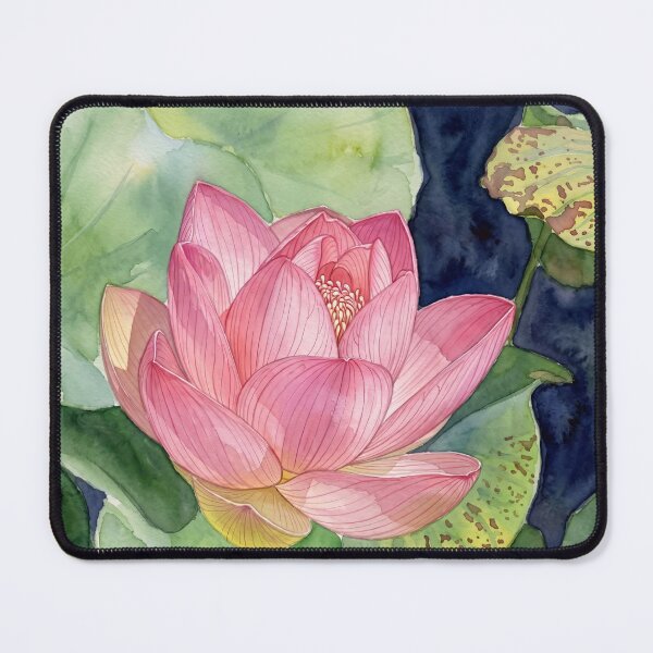 Item preview, Pink Lotus in Full Bloom —  Botanical  designed and sold by M.ALK.Watercolor.