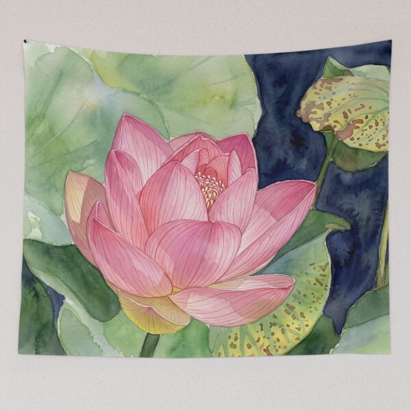 Item preview, Pink Lotus in Full Bloom —  Botanical  designed and sold by M.ALK.Watercolor.