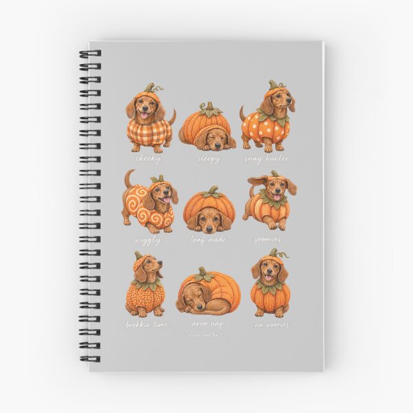 Item preview, Pumpkin Weenie Dogs - Cute Dachshund Fall Costume Set with Aussie Slang Sausage Dog Autumn Art designed and sold by Yellowriversss.