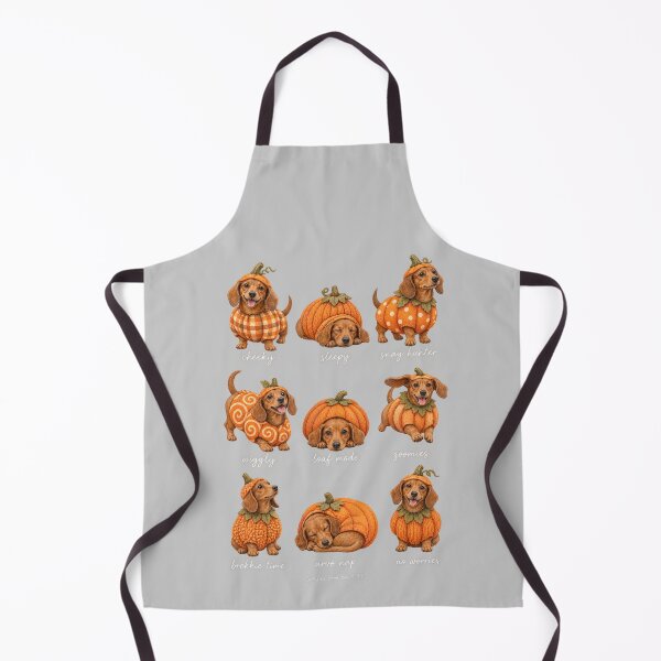 Item preview, Pumpkin Weenie Dogs - Cute Dachshund Fall Costume Set with Aussie Slang Sausage Dog Autumn Art designed and sold by Yellowriversss.