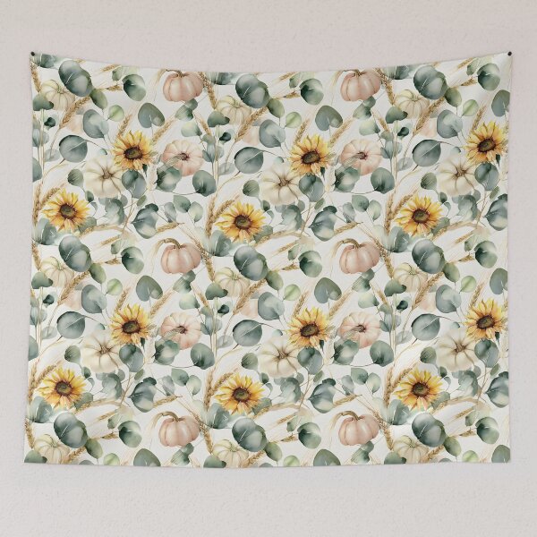 Item preview, Watercolor Sunflowers and Pumpkins – Golden Harvest designed and sold by ViktoriaARose.