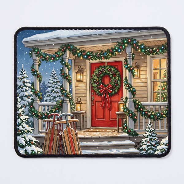 Item preview, Cozy Traditional Christmas Porch Scene designed and sold by Sybille-Yates.