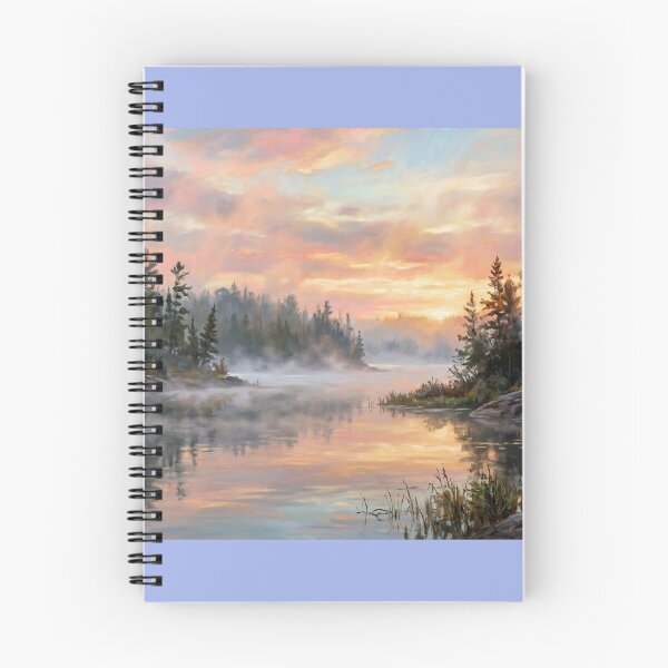 Item preview, Serene Northern Wilderness Sunset Over Misty Pine Lake designed and sold by FrozenFits.