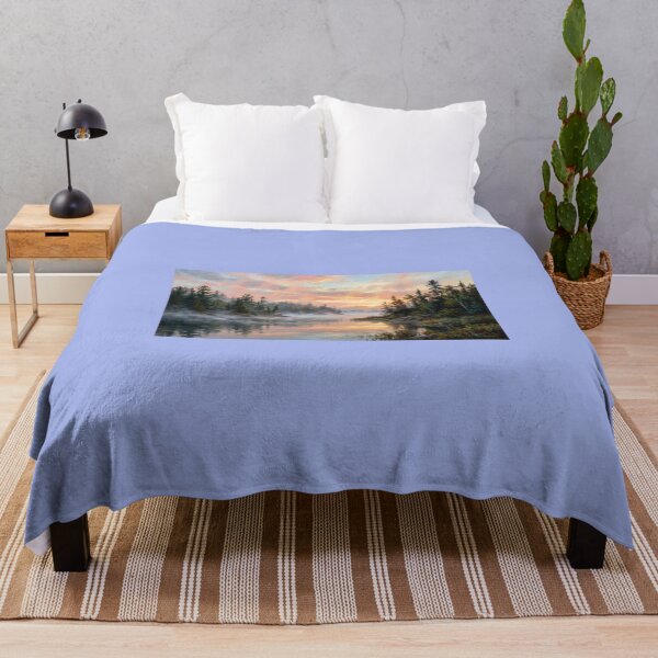 Item preview, Serene Northern Wilderness Sunset Over Misty Pine Lake designed and sold by FrozenFits.
