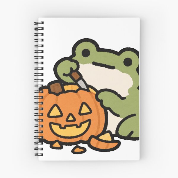 Item preview, Frog Carving a Pumpkin designed and sold by chookiebookie.