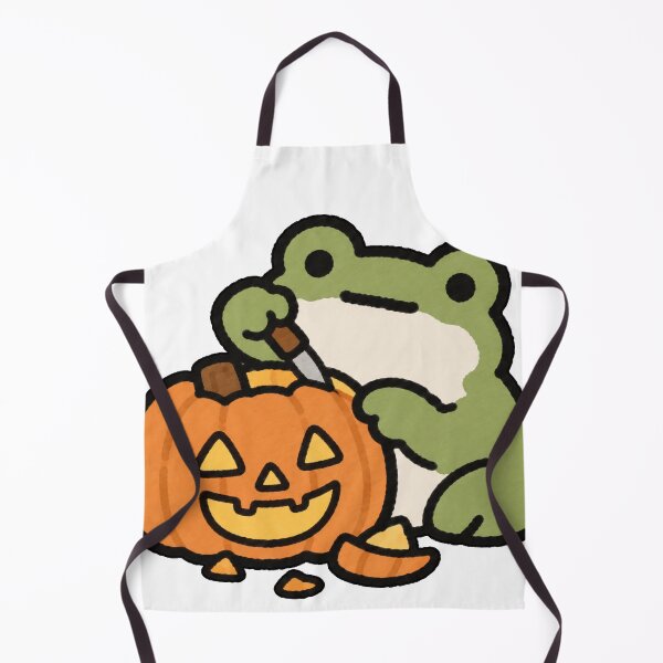Item preview, Frog Carving a Pumpkin designed and sold by chookiebookie.