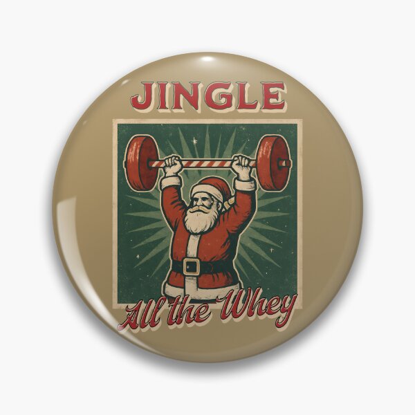 Item preview, Jingle All the Whey Santa Weightlifting Christmas designed and sold by Sachie's Studio.