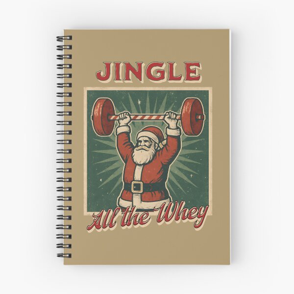 Item preview, Jingle All the Whey Santa Weightlifting Christmas designed and sold by Sachie's Studio.
