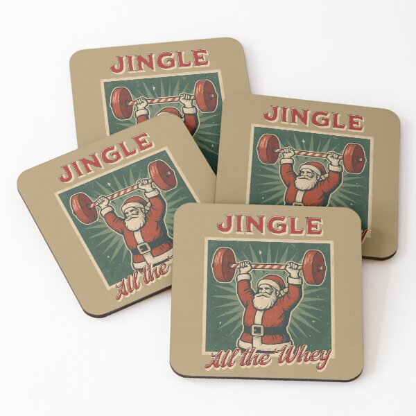 Item preview, Jingle All the Whey Santa Weightlifting Christmas designed and sold by Sachie's Studio.