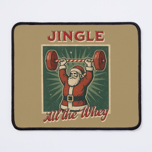 Item preview, Jingle All the Whey Santa Weightlifting Christmas designed and sold by Sachie's Studio.