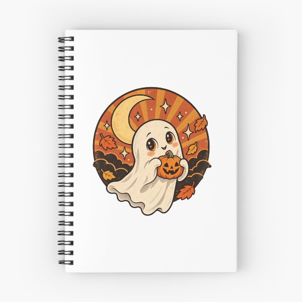 Item preview, Cute Ghost with Pumpkin – Retro Autumn Halloween Art designed and sold by Apex Designs.