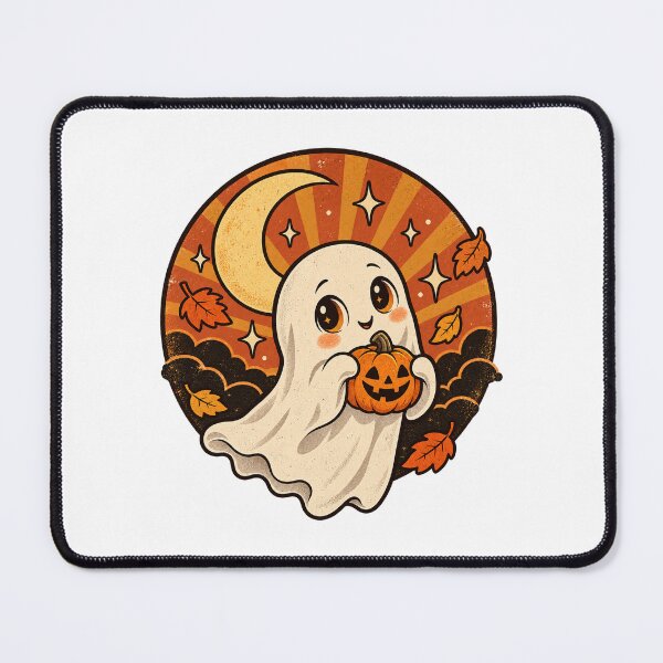 Item preview, Cute Ghost with Pumpkin – Retro Autumn Halloween Art designed and sold by Apex Designs.