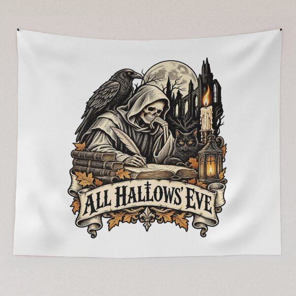Item preview, All Hallows' Eve – Gothic Vintage Halloween Art designed and sold by JanChryzostom.