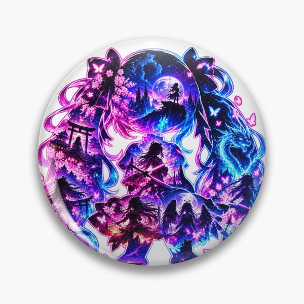 Item preview, Anime Power Within – Neon Chibi Fantasy Silhouette designed and sold by Kubbykat.