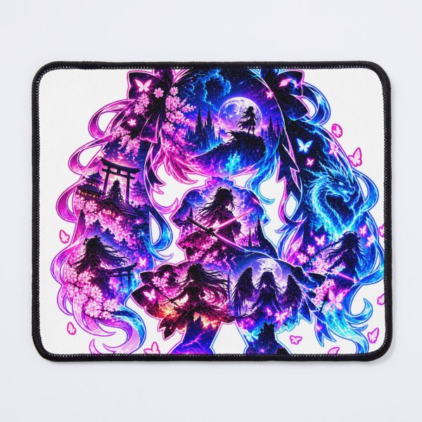 Item preview, Anime Power Within – Neon Chibi Fantasy Silhouette designed and sold by Kubbykat.