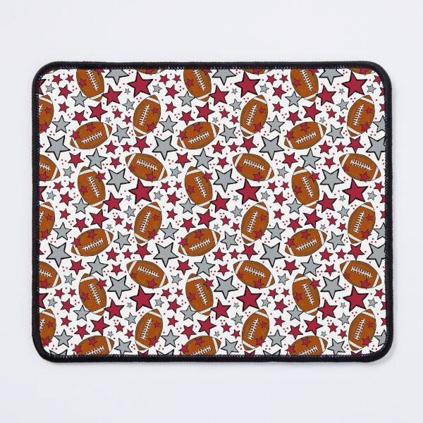 Item preview, Footballs and Stars in Red Black and Silver designed and sold by KrisInStitches.