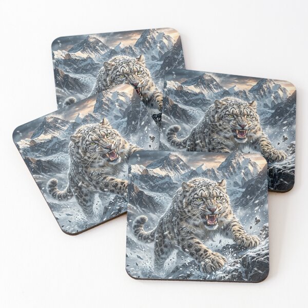 Item preview, Snow Leopard Prowling Through a Mountain Blizzard designed and sold by Lucid Dream Pixel.