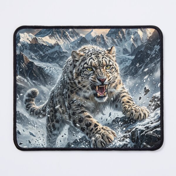 Item preview, Snow Leopard Prowling Through a Mountain Blizzard designed and sold by Lucid Dream Pixel.
