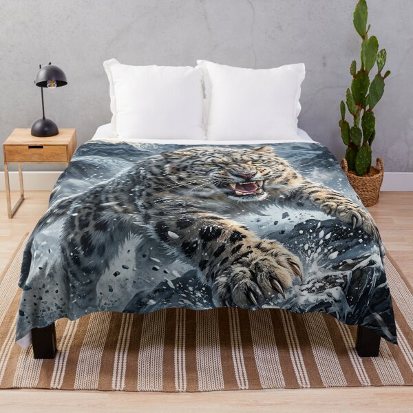 Item preview, Snow Leopard Prowling Through a Mountain Blizzard designed and sold by Lucid Dream Pixel.