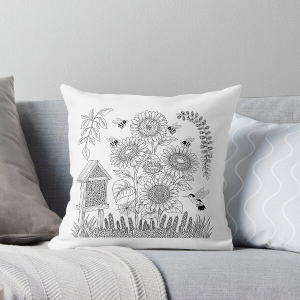 Item preview, Butterfly & Bee Garden Line Art Print designed and sold by GBGCreations.